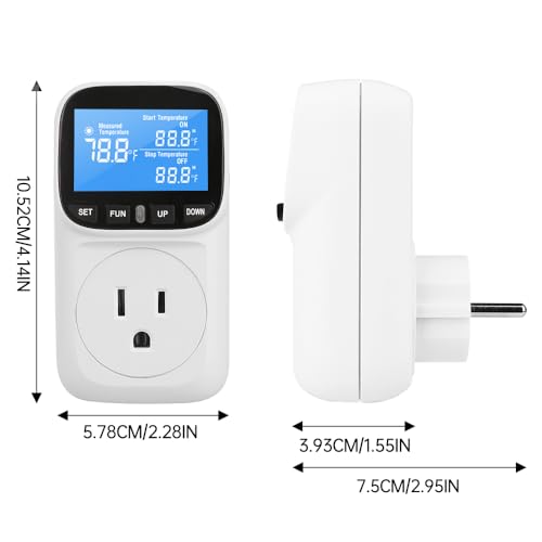 Diymore Digital Thermostat Controller, 1800W 120V/15A, -104°F to 210°F, Heating & Cooling Mode for Incubator, Greenhouse, Reptile Tank, Pool