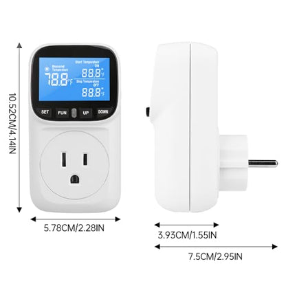 Diymore Digital Thermostat Controller, 1800W 120V/15A, -104°F to 210°F, Heating & Cooling Mode for Incubator, Greenhouse, Reptile Tank, Pool