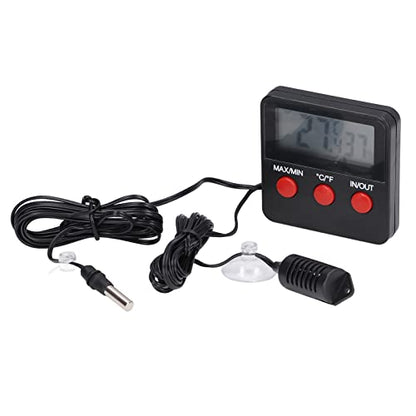Hilitand Humidity Meter Thermometer with External Probe Digital Temperature Humidity Gauge Indoor Outdoor Mini Hygrometer -50 to 70 for Greenhouse