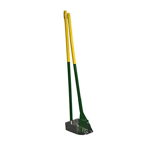 Four Paws Dog Rake & Scooper Set for Pet Waste Pick-Up, Small, 2 Count | Stainless steel long-handled dog waste tool, rake & pan design, easy pet waste pickup, 38" x 7" - size: Small, 7" x 7" x 38", style: Rake & Pan Set