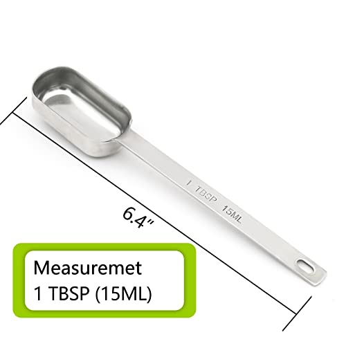 3PCS 1TBSP(15ML) Measuring Spoon, Stainless Steel Long Handle Teaspoons | High Precision, Food-Grade Stainless Steel, ‌Rust-Free, Dishwasher-Safe, Easy-Read Markings, Multi-Purpose, Sturdy & Durable - size: 1tbsp|3tsp|15ml|1/16cup|1/2oz