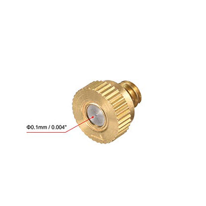 uxcell Brass Misting Nozzle - 10/24 UNC 0.1mm Orifice Dia Replacement Heads for Outdoor Cooling System - 10 Pcs