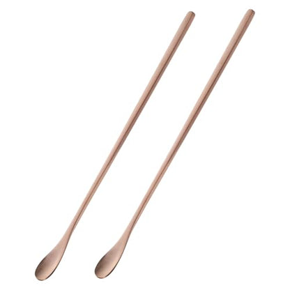 2pcs Reptile Food Spoon Long Handle Feeding Tool for Lizards and Small Pets Stainless Steel Design for Easy Feeding and Convenience - color: Golden