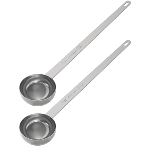 2PCS Extra Long Handle Coffee Scoop, 2Tbsp(30ml) Measuring Spoon | 9.5” Length, Food-Grade Stainless Steel, Accurate Measurement, Dishwasher-Safe, Engraved Marking, Coffee Ritual Essential - size: 2tbsp