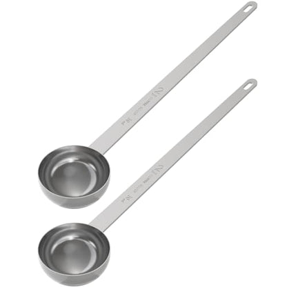 2PCS Extra Long Handle Coffee Scoop, 2Tbsp(30ml) Measuring Spoon | 9.5” Length, Food-Grade Stainless Steel, Accurate Measurement, Dishwasher-Safe, Engraved Marking, Coffee Ritual Essential - size: 2tbsp