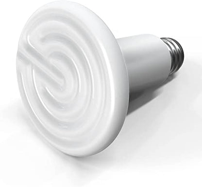 HealSmart Reptile Heat Lamp Bulb Ceramic Heat Emitter 100W No Light Emitting Brooder Coop Heater for Amphibian Pet & Incubating Chicken, White - size: 100W