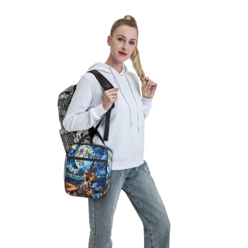 Moon Guitar Art Adult Insulated Lunch Bag, Portable Thermal Cooler Tote With Pockets, Durable Polyester Lunch Box With Handle For Work, Office, Travel - color: Style 5