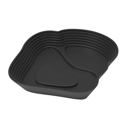 Reptile Water Dish with Ramp, 12.6 x 11.6 in Tortoise Bath Bowl for Bearded Dragons and Semi-Aquatic Pets, Black - color: Black