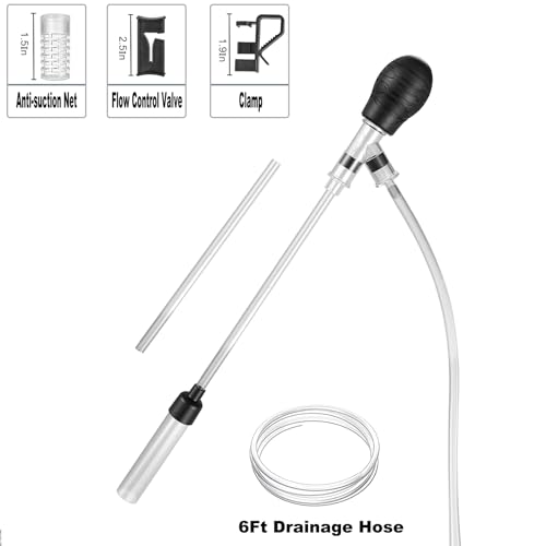 Carefree Fish Aquarium Small Gravel Cleaner 6Ft Hose Fish Tank Water Changer Sand Vacuum Silicone Airbag Adjustable Length ABS(for 3~8Gal Tank) 2026 New Upgrade Version - size: S(3~8Gal)