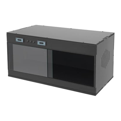 Reptile Tempered, 32x16x16 Reptile Tanks Enclosure with Glass Sliding Door and Intelligent Thermostat, Large Enclosure for Snake/Bearded Dragon (Black) - color: Black