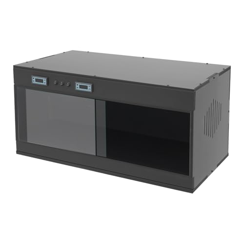Reptile Tempered, 32x16x16 Reptile Tanks Enclosure with Glass Sliding Door and Intelligent Thermostat, Large Enclosure for Snake/Bearded Dragon (Black) - color: Black