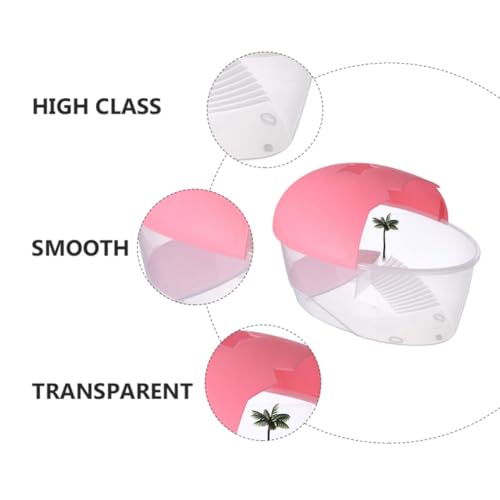 POPETPOP Plastic Reptile Living Tank with Basking Platform and Swimming Area, Home Turtle Tank for Reptile Pets Featuring Ventilation Holes and Easy Cleaning Design, Suitable for Turtle
