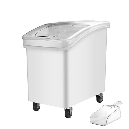 Ingredient Storage Bin,31 Gallon Dispenser Bin with Scoop for Dry Food, Sugar, Baking Supplies,Kitchen Rice Cereal Flour Bin,BPA Free,Pet Food Storage Container,Dog Cat Birds Food (31 Gallon) - size: 31 Gallon