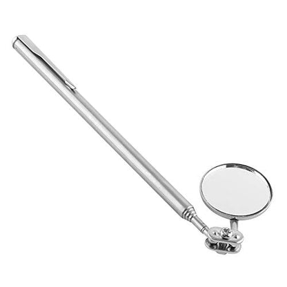 Aramox Telescoping Inspection Mirror, 30mm & 50mm, Vehicle Repairing, Water 360 Rotation, Silver
