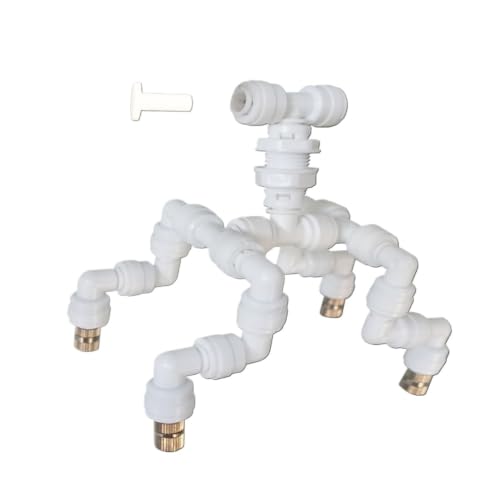 Reptile Adjustable Watering Fogger Mister With Quick-attach Nozzle（0.3mm) Connect With 1/4'' Pipe 1/2/3/4 Head(4-Head White) - color: 4-Head White