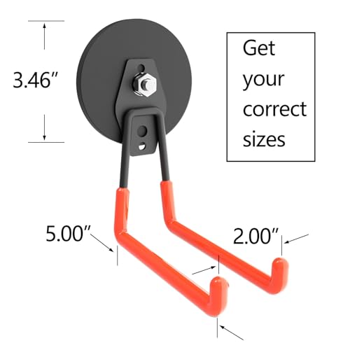 Heavy Duty Large Magnetic Hooks, Strong Magnet Hooks for Garden Tools,Hose,Straps,Steel Pegboard,Workshop,Anti-Scratch Extra Strong Magnetic Hook,Magnetic Cable and Tool Holder(2 Pack) - style: Large L/2 pack 26-130lbs