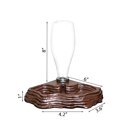 Automatic Reptile Water Dish 13.5Oz Reptile Water Bowl Bearded Dragon Leopard Gecko Snake Lizard Terrarium Tank Accessories… (Brown) - color: brown