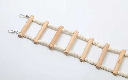 SIMENA Wooden Climbing Ladder for Birds & Hamsters, Interactive Swing & Ladder Toys for Small Pets – Ideal for Hamsters, Birds, Parrots, Squirrels, and Sugar Gliders (16 ladders, 36")