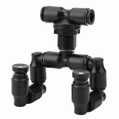 Pssopp Bone Shape 360 Degree Adjustable Dual Mist Nozzle Fine Fog Sprinkler Head for Reptile Terrarium Misting System 1/4 Inch Tube Rainforest Humidifier
