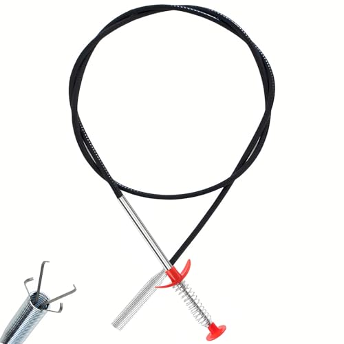 Drain Snake, Drain Clog Remover - Gutter Cleaning Tools Drain Cleaner for Toilet Sewer Shower Kitchen Bathroom Tub Clogged Drains Opener Cleaning Tool, Flexible Grabber Claw Pick Up Reacher (63 inch) - size: 63 inch