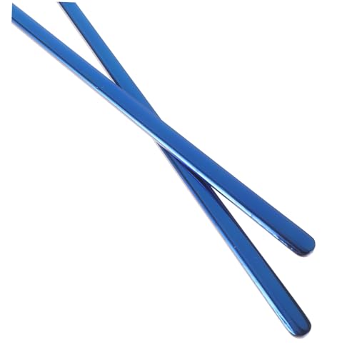 2pcs Long Handle Reptile Food Scoop Fruit Mixing Spoon for Lizard Animals Convenient Feeding Tool for Reptile Powder Pet Food - color: Blue
