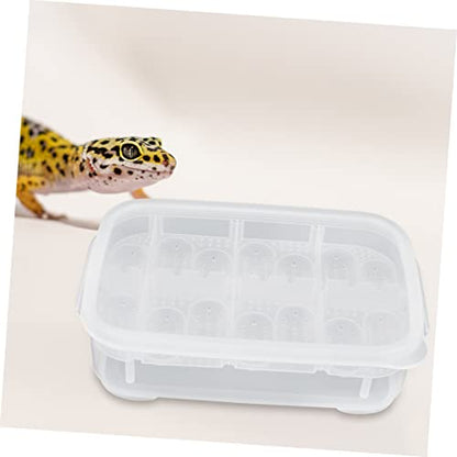 SUPVOX 14 Grids Professional Egg Incubator for Snakes Geckos and Lizards Breeding Box for Turtle and Lizard Eggs - color: White
