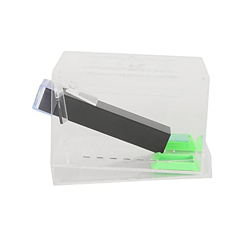 SUNGOOYUE Cricket Keeper Box, Acrylic Feeding Box with Water Food Tub, Clear Ventilated Lid and Waste Tray, 15x10x10cm for Reptile Terrarium Breeding Home Office (Small 26x5cm) - size: Small 26x5cm