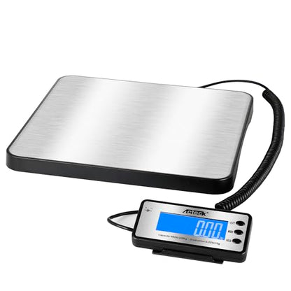 ACTECK Digital Shipping Postal Scale, 460 lb x1oz High Accuracy with Stainless Steel Platform, LCD Backlight, Four Reading Modes, Tare/Hold Function, Battery AC Adapter Incuded