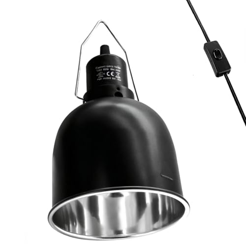 Rosvola Reptile Light Fixture, 5.5 Inch Deep Dome Light Fixture, Multifunctional Aluminum Reptile Dome Light Fixture, Reptiles Heat Lamp Fixture for UVB Bulb Basking Heat Bulb