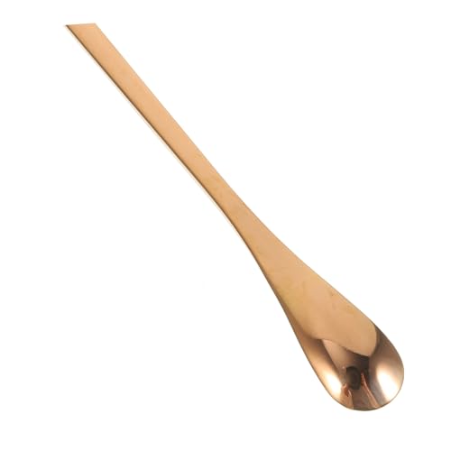 2pcs Stainless Steel Reptile Feeding Spoon Set for Lizard Food Long Handle PET Food Scoops for Small Animals for Terrarium and Aquarium Use - color: Rose Gold