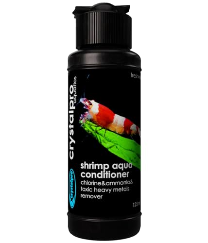 Crystalpro Shrimp Aqua Conditioner Treats 1250 Gallons - Concentrated Water Conditioner Neutralizes Chlorine and Ammonia (4.2 Oz-125 ml) for Freshwater Invertebrate Tanks – Caridina & Neocaridina