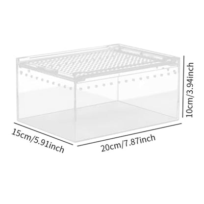 Reptile Breeding Box Enclosure Cage Portable Breathable Reptile Terrarium Animal Habitat Cage for Chameleons Snake Container, 20cmx15cmx10cm - size: 20cmx15cmx10cm