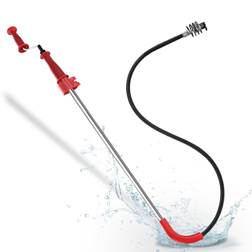 6 Ft Toilet Auger Snake for Unclogging Toilets K-6P 56658 | Heavy Duty Toilet Snake with Bulb Head, Scratch-Free Silicone Protection, Manual Drain Cleaner for Home Bathroom