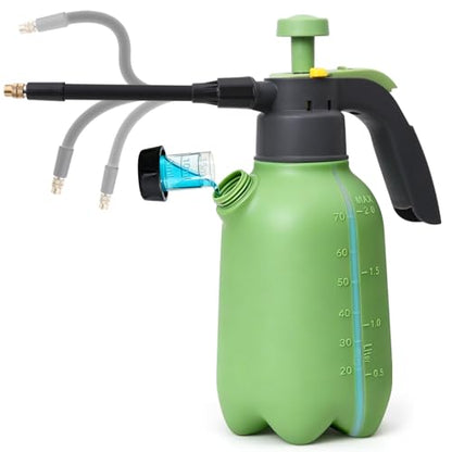 T4U Pump Sprayer 0.5 Gallon, Garden Spray Bottle with Flex Wand | Flexible long-reach nozzle for hanging baskets and hard-to-reach plants; hand pump for lawn care, cleaning and car detailing - size: Flexible Nozzle