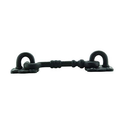 Renovators Supply Manufacturing Door Latch Lock 5.5 in. Black Wrought Iron Hook and Eye Latch for Door with Mounting Hardware - size: 5.5-inch
