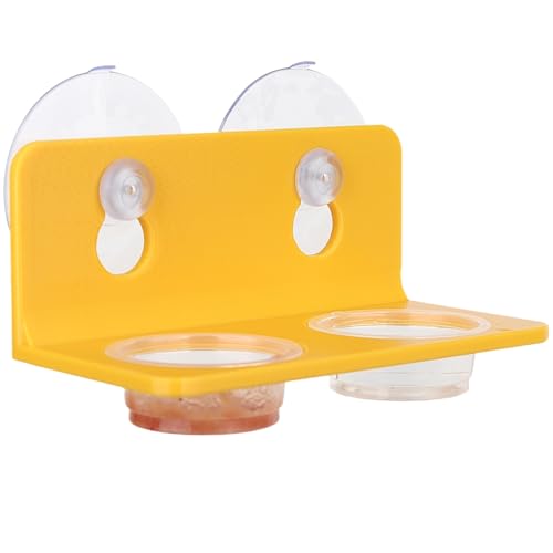 Crested Gecko Feeding Ledge with 10PCS Gecko Food Water Dish - color: Yellow