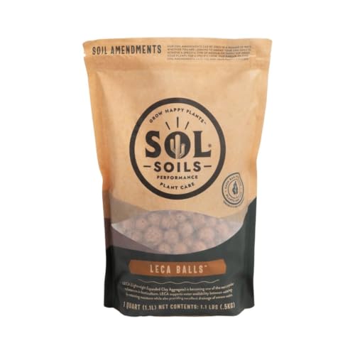 LECA Balls - Lightweight & 100% Natural Hydroponic Clay Pebbles for Plants - Soil Amendments to Improve Drainage, Aeration, and Support Healthy Root Growth - 1 Quart