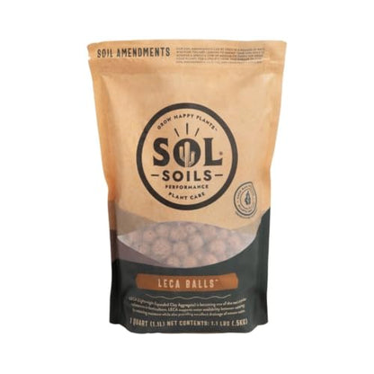 LECA Balls - Lightweight & 100% Natural Hydroponic Clay Pebbles for Plants - Soil Amendments to Improve Drainage, Aeration, and Support Healthy Root Growth - 1 Quart