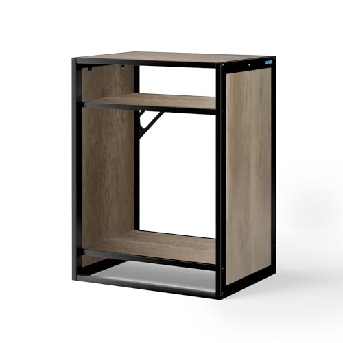 Metal Aquarium Stand for 30 Gallon Fish Tank, Beige Oak | 60x45x80cm; 3-tier metal frame, wood shelves - color: Beige Oak Wood, size: W23.6 x D17.7 x H31.5 in(60X45X80cm)