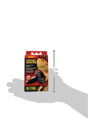 Exo Terra's Ceramic Heater - 60 W Lamp Pack for Reptile Heat, Ceramic Emitter with 150-Watt Ceramic Heat Emitter, Compatible with Exo Terra Light and Thermostat - size: 60 Watts