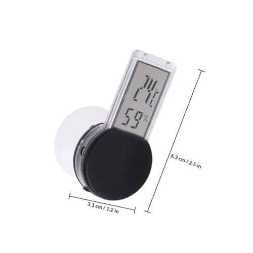 Healifty Suction Cup Thermometer Hygrometer for Reptile Terrariums Digital Temperature and Humidity with Celsius Display Portable Indoor Humidity Sensor for Bedroom and Home Use Black