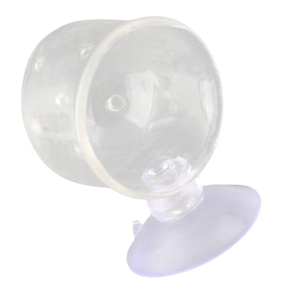 Aquarium Red Worms Feeder Live Insect Container Strong Suction Cup Feed for Small Tropical Fish (Perforated Glass Cup (Nematode Friendly))