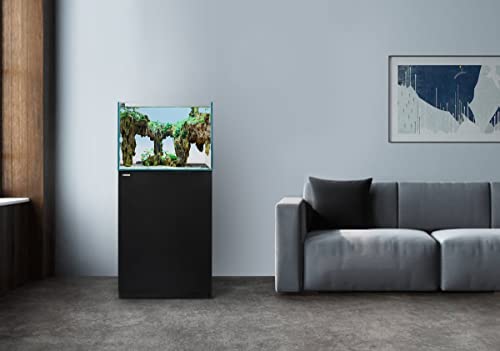 Aquarium Wooden Stand and Cabinet for up to 30 Gal Tank, Fish Reptile Sea Salt WaterTank Stand, Nano Foam Leveling Mat Included, W23.6xD17.7xH31.5 in, Wooden Matte Black Painted(Stand Only) - color: Black-fig8_inlet, size: W23.6xD17.7xH31.5in(60x45x80cm)