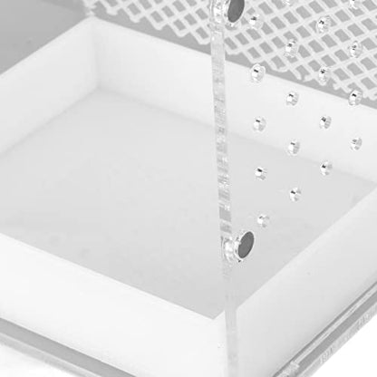 Acrylic Reptile Terrarium Tank Paludarium Habitat Tank with Magnetic Door Ventilation Holes for Tarantula Frog Leopard Gecko (L) - size: L