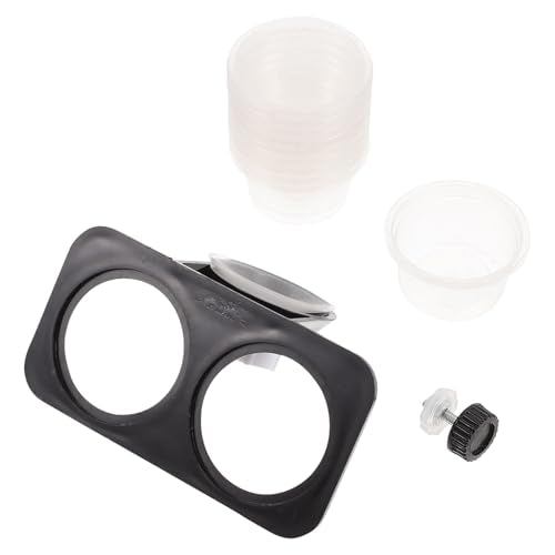 TOYANDONA Reptile Feeder with Suction Cup, Escape-Proof Worm Container and Dual-Compartment Food Bowl, Sturdy Plastic Feeding Dish for Geckos and Lizards, Terrarium Feeding Supplies