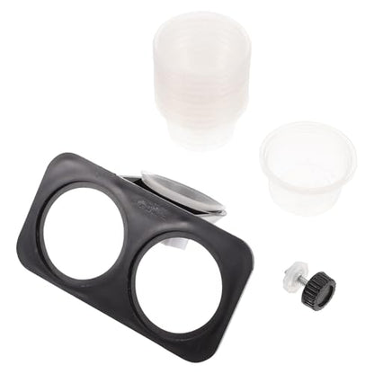 TOYANDONA Reptile Feeder with Suction Cup, Escape-Proof Worm Container and Dual-Compartment Food Bowl, Sturdy Plastic Feeding Dish for Geckos and Lizards, Terrarium Feeding Supplies