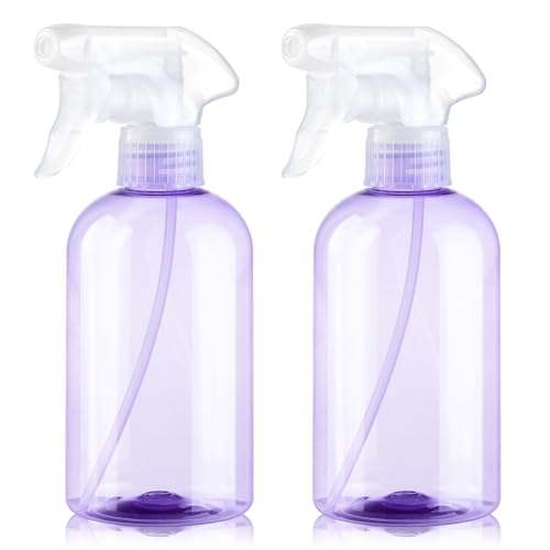 Spray Bottles 2Pack 10oz Plastic Squirt Bottles Water Spray Bottle | Mist Stream Empty Sprayer BPA-free Refillable Container Adjustable Nozzle for Plants, Pet Training, Kitchen Cleaning - color: Purple