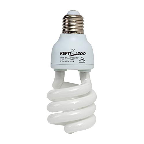 REPTI ZOO UVB Reptile Light Energy Saving Lamps UVB Bulb Spiral Compact 26 W UVB 5.0 Reptile Heat Lamp Light Bulb Fit for Rainforest Type Reptile/Snake/Lizard/Insect/Turtle/Tortoise - size: UVB5.0-26W