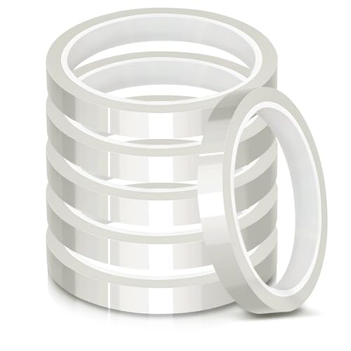 High Temperature Tape Heat Tape Heat Resistant Tape Heat Transfer Tape Heat Tape for Sublimation No Residue 10mm X 33m 108ft (Transparent-6 Roll) - color: Transparent-6 Roll