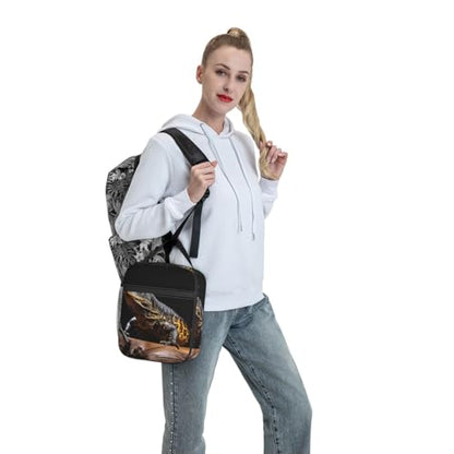 Lunch Bag for Men Women Adults Insulated Lunch Box,Leakproof Cooler Food Lunch Containers Reptile Monitor Lizard Reusable Lunch Tote Bags Cute LunchBox for Work, Travel, Outdoor
